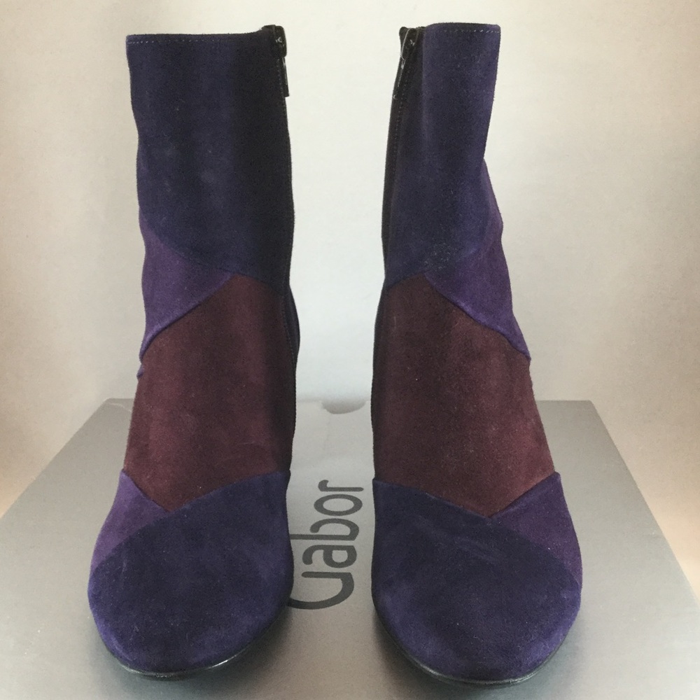 Gabor Booties Purple & Wine Suede Size 6.5